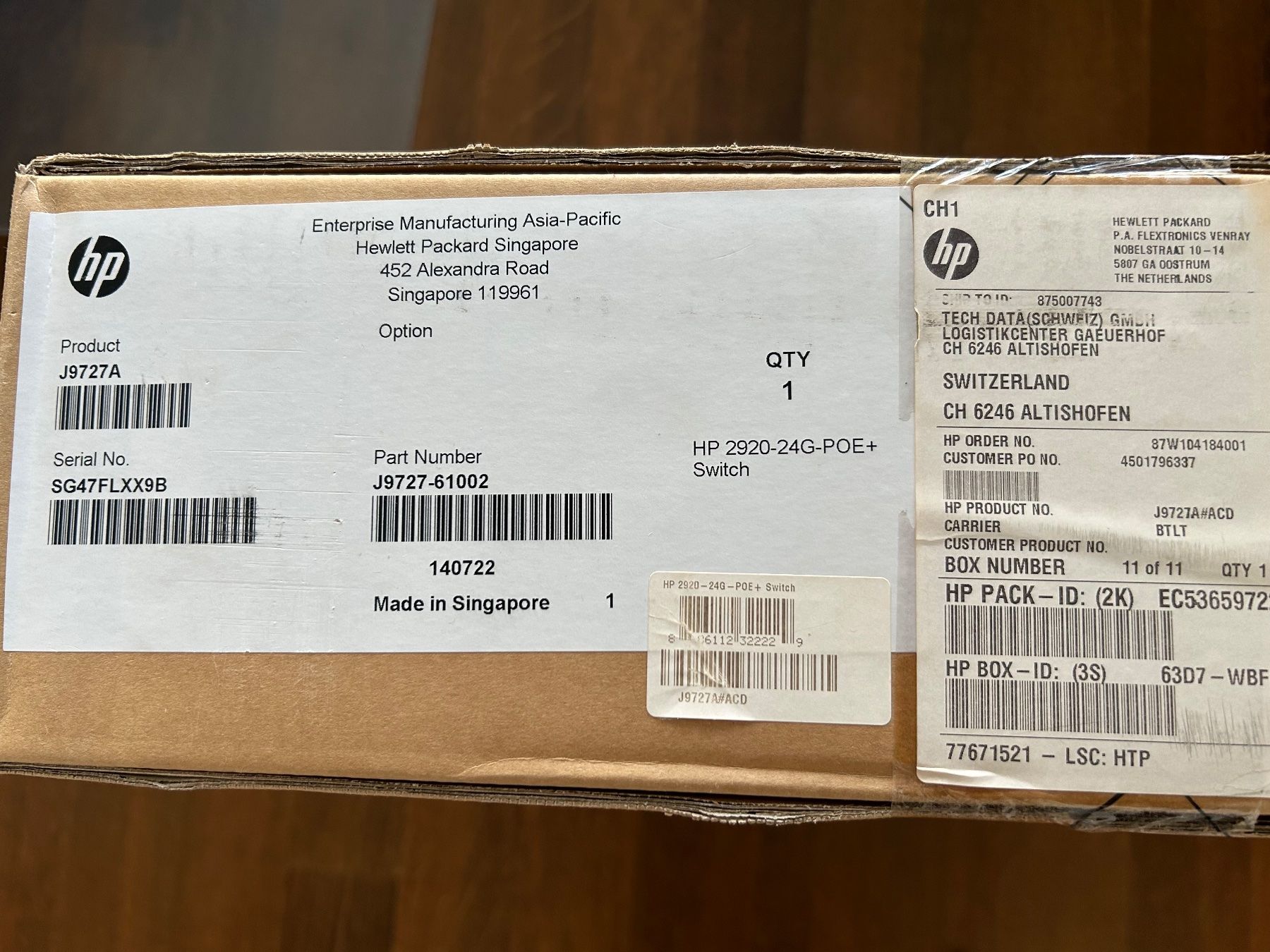 Hewlett Packard Componenti elettronici: Originalverpackt: HP 2920-24G-PoE+ Switch – Nuovo e nell'imballaggio originale da Zürich venduto da miyata85