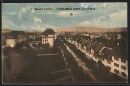 Zürich, Berthastrasse gegen Zürichberg