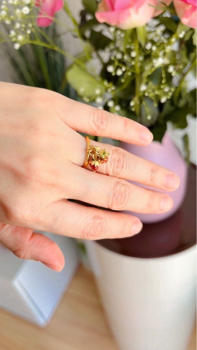 Anelli: Fingerring 965er Gold mit Erdbeere – Nuovo (secondo la descrizione) da Olten venduto da DayaneChristen 1