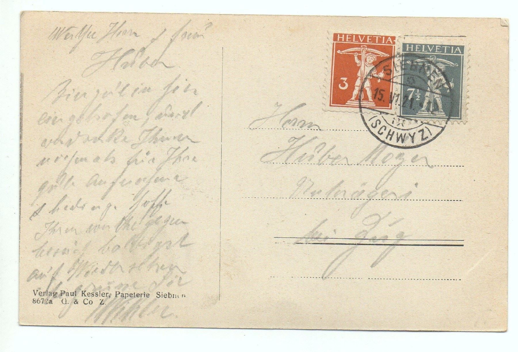 Cartes postales: SIEBNEN – D'occasion à Jona par philajona 1
