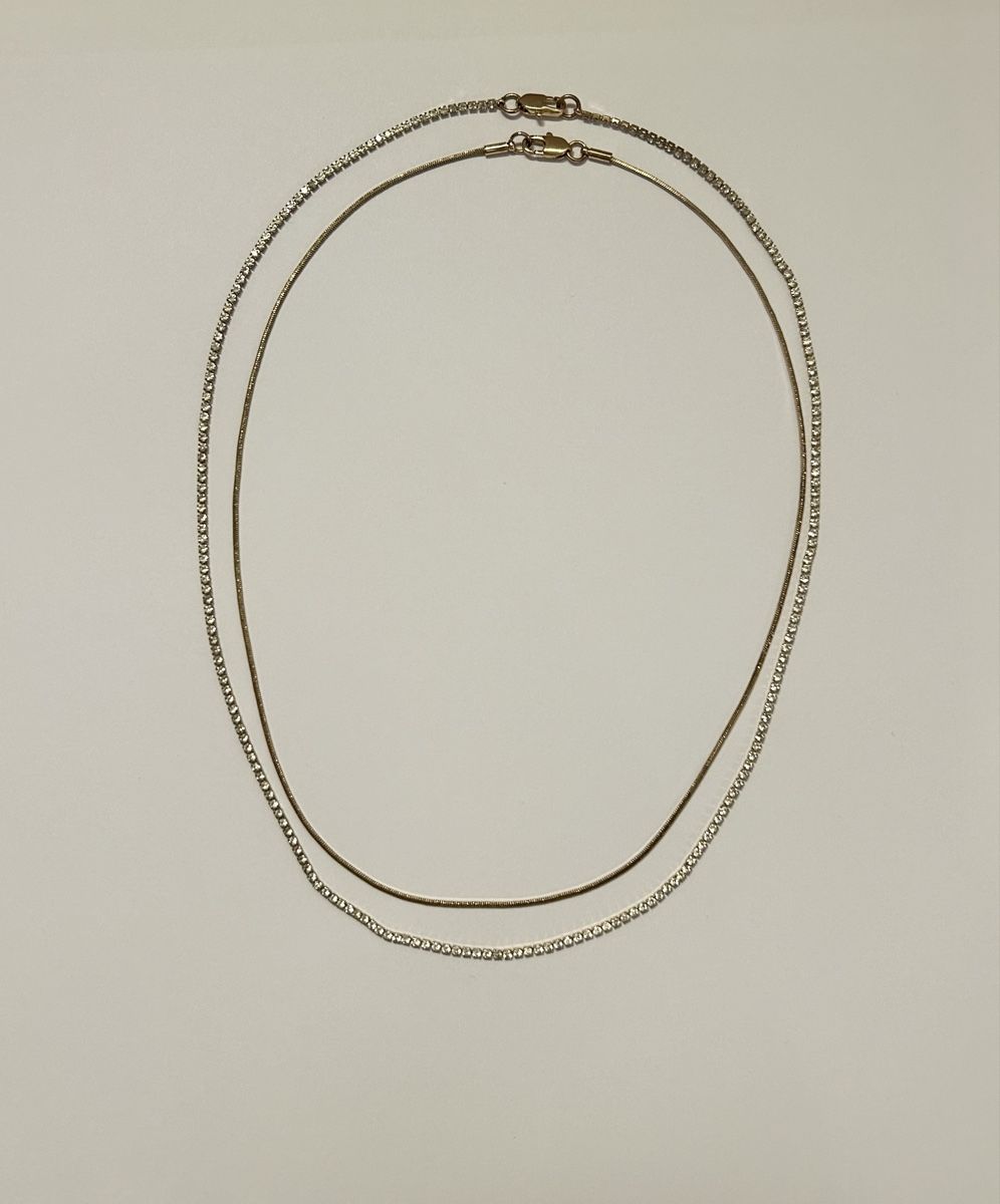Zara Catenine: Zara - Doppelte Halskette mit Strass – Nuovo (secondo la descrizione) da Aarau venduto da ber_xr6w 2