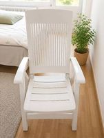 4x verstellbare Klappstühle weiss  Sitz- & Liegefunktion