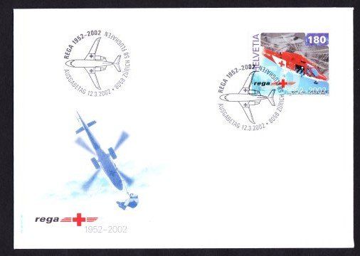 Buste & buste per spedizione: Enveloppe - Suisse - REGA 50ans - 2002 - Obl. spéciale – Usato da Blonay venduto da FRSU