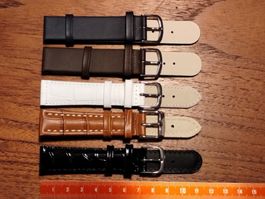 5 x 18mm Bracelet de montre en cuir