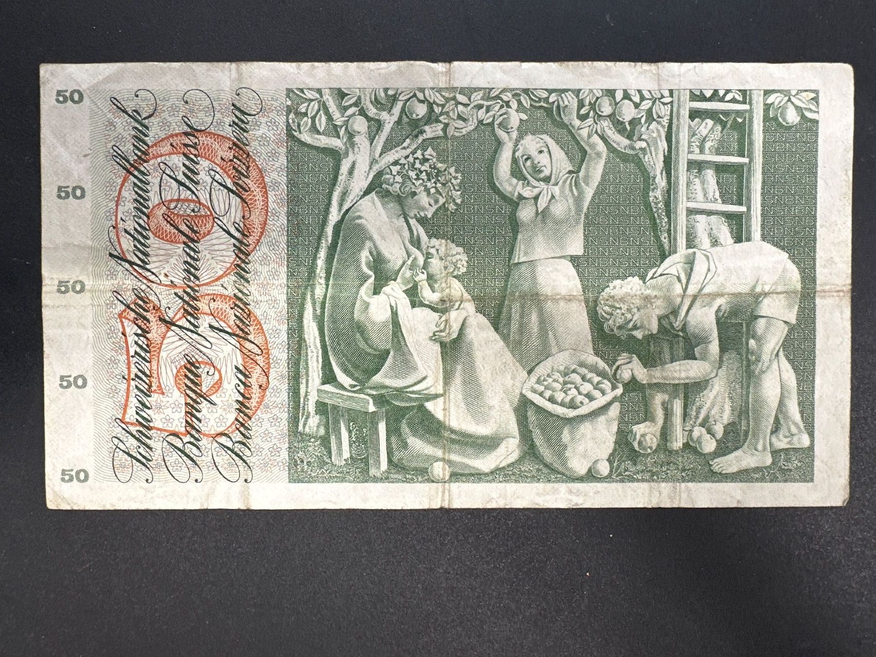 Banconote: 50 Fr.-Note Schweiz 1973 – Usato da Herisau venduto da herau 1