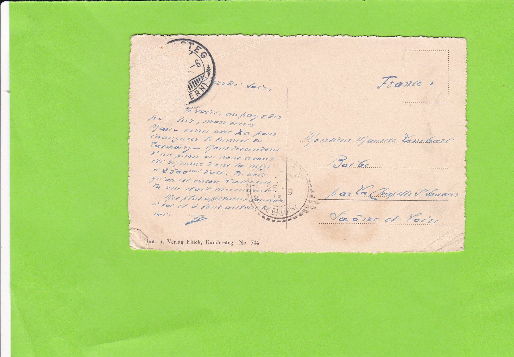Cartoline postali: Kandersteg – Usato da St. Peterzell venduto da neckertal 1