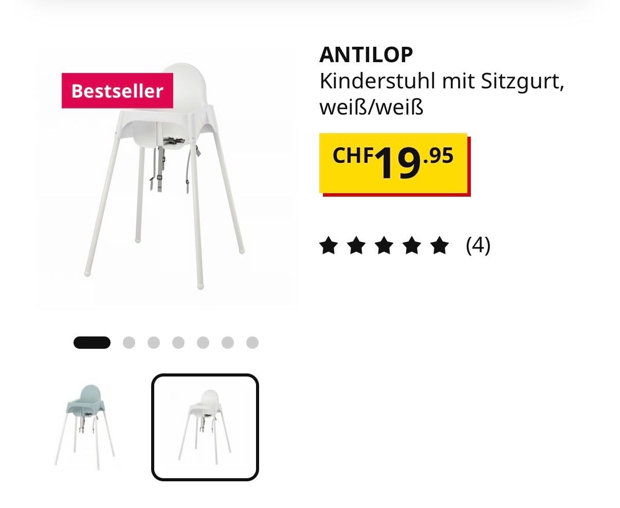 Ikea Chaises hautes: Hochstuhl Ikea ANTILOP – D'occasion à Allschwil par McKai 1