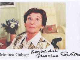 Autogrammfoto von Schauspielerin Monica Gubser CH, †