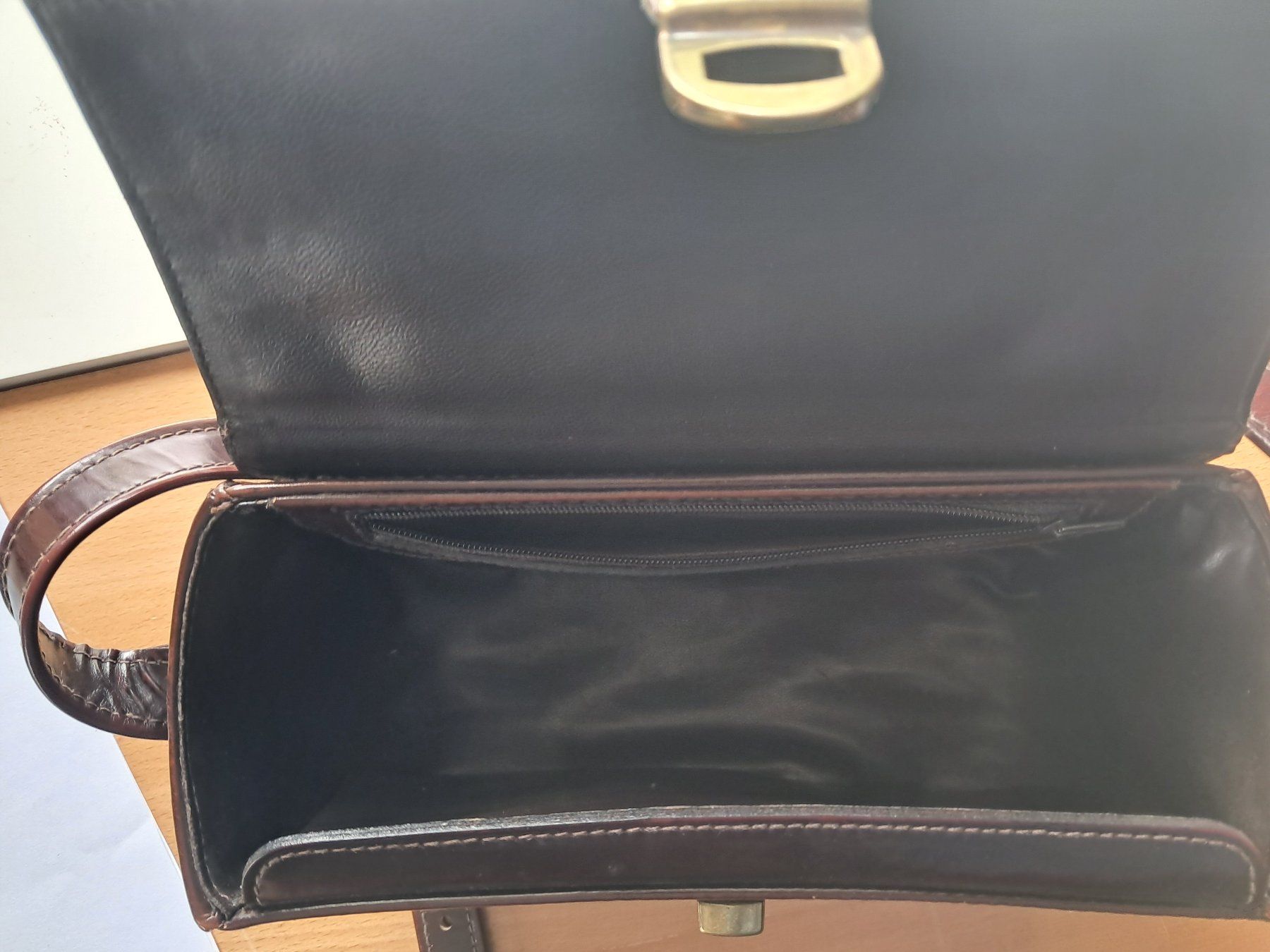 Borse: Rehbraune Ledertasche . Box . – Usato da Leuggelbach venduto da schmetterlings-fee 2