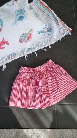 Monnalisa Shorts, Gr. 134-140, rot-weiss kariert, Sommer Neu