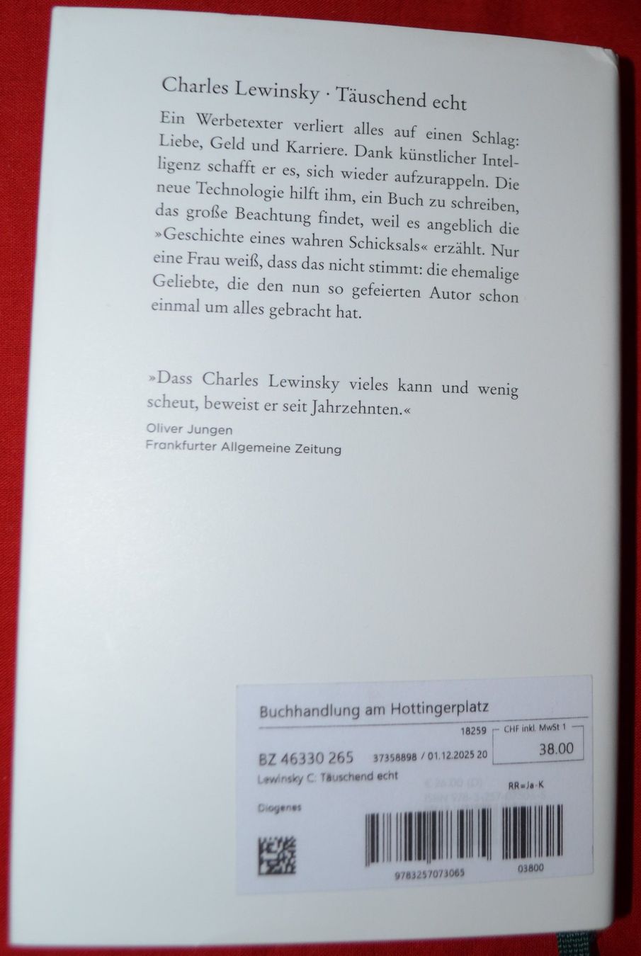 Livres: Charles Lewinsky "Täuschend echt" – D'occasion à Zürich par Gustavo_Bianco 2