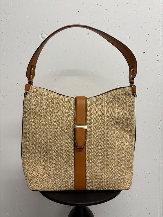 Manor Strohtasche Handtasche Bast beige braun Schultertasche (Neu