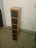 Schmales Schubladenmöbel mit 6 Schubladen, Holz, Karton!