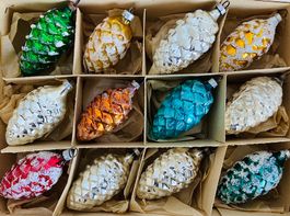 antiker Christbaumschmuck 12 Zapfen Lauscha Thüringen