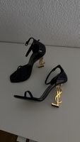 Saint Laurent Opyum 110 Sandalen Gr. 38.5 – Schwarz Lacklede