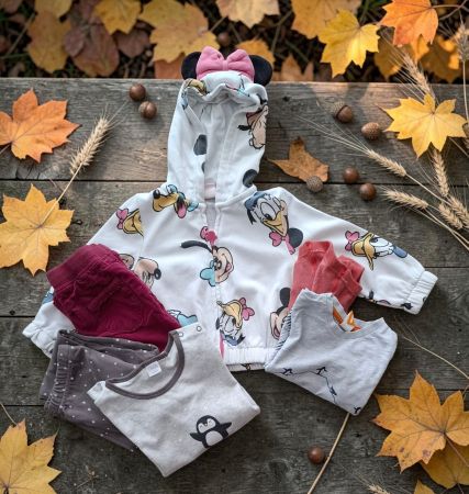 1112–6 pces fille (Disney Mickey…) 86-104 (1–4 a)-comme neuf