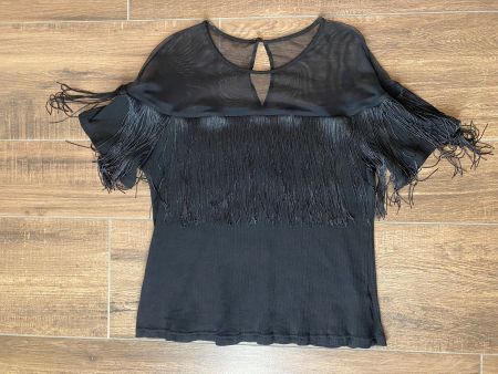T-Shirt mit Fransen schwarz Gr. 4XL / Gr. 48