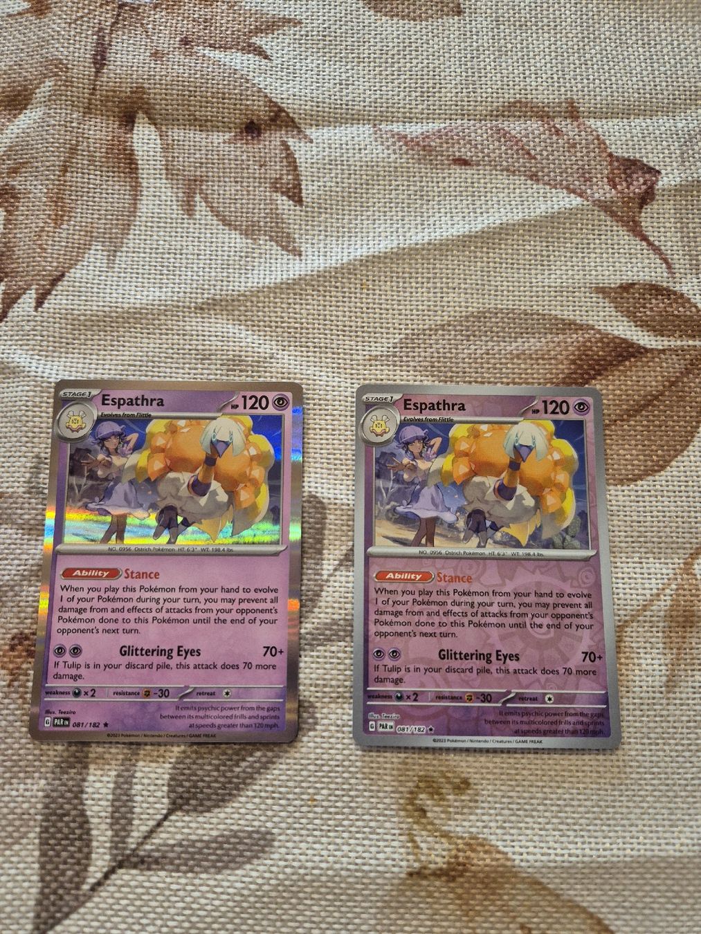 Pokémon Carte collezionabili: Espathra Holo + Reverse Pokemon PAR 081/182 EN – Nuovo (secondo la descrizione) da Altdorf UR venduto da Josi5588 1