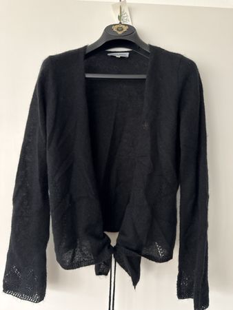 Donaldson Black Cardigan Tie Front Size M - Fall Essential