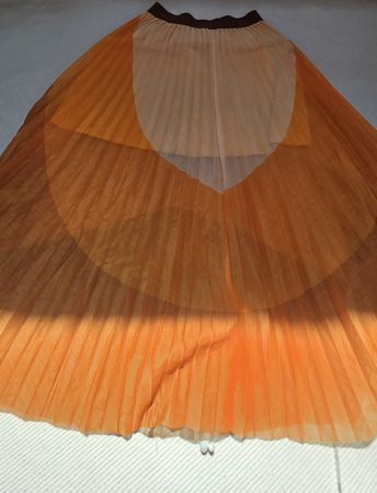 Rock orange-braun Faltenrock Grösse ca. M 