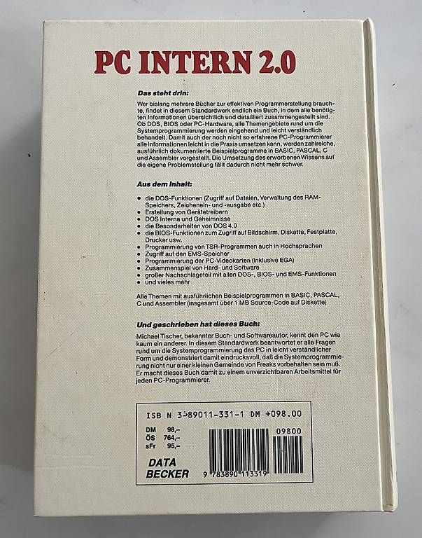 PCs: PC INTERN 2.0 Systemprogrammierung (Data Becker) + 2 Floppys – Gebraucht aus Rotkreuz von bizych 1