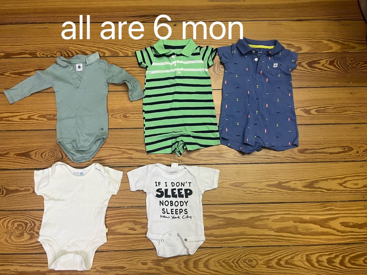 Petit Bateau Kleiderpakete & -sets: Baby Clothes Bundle: 5x Rompers, Size 6 Months – Neu (gemäss Beschreibung) aus Basel von 550_ckp6