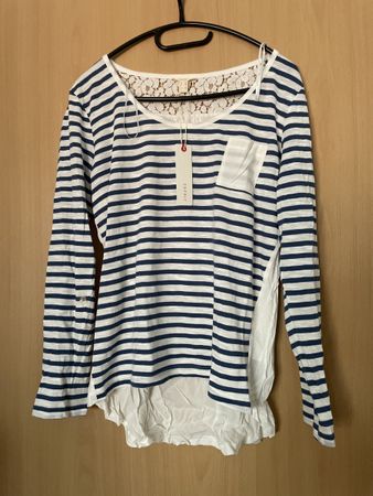 Neues Esprit Shirt Gr m blau weiss gestreift vorne