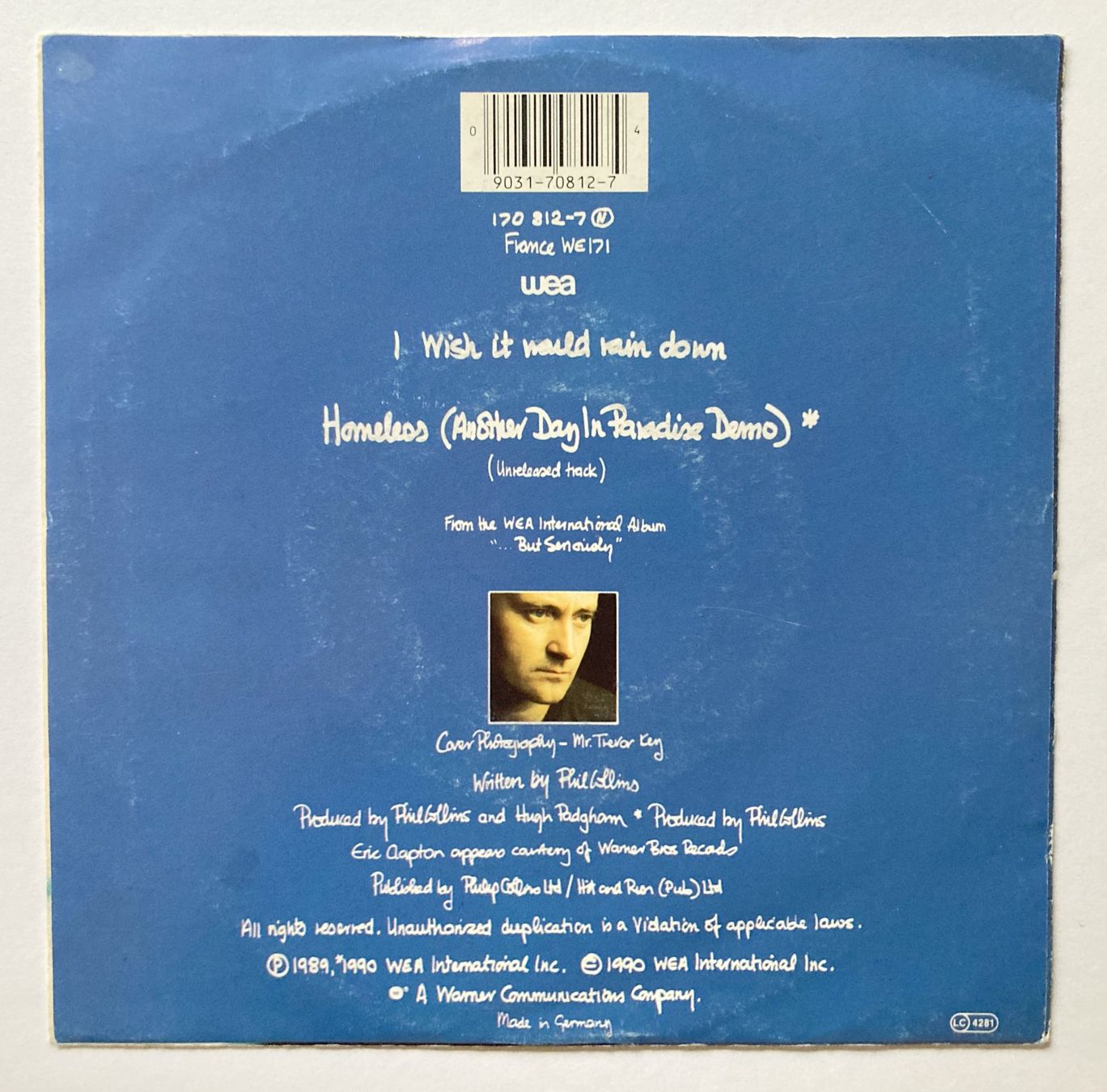 Dischi in vinile: PHIL COLLINS - I WISH IT WOULD RAIN DOWN – Usato da Bottens venduto da hotter-than-hell 1