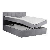 Boxspringbett grau mit Bettkasten 180x200 cm guter Zustand