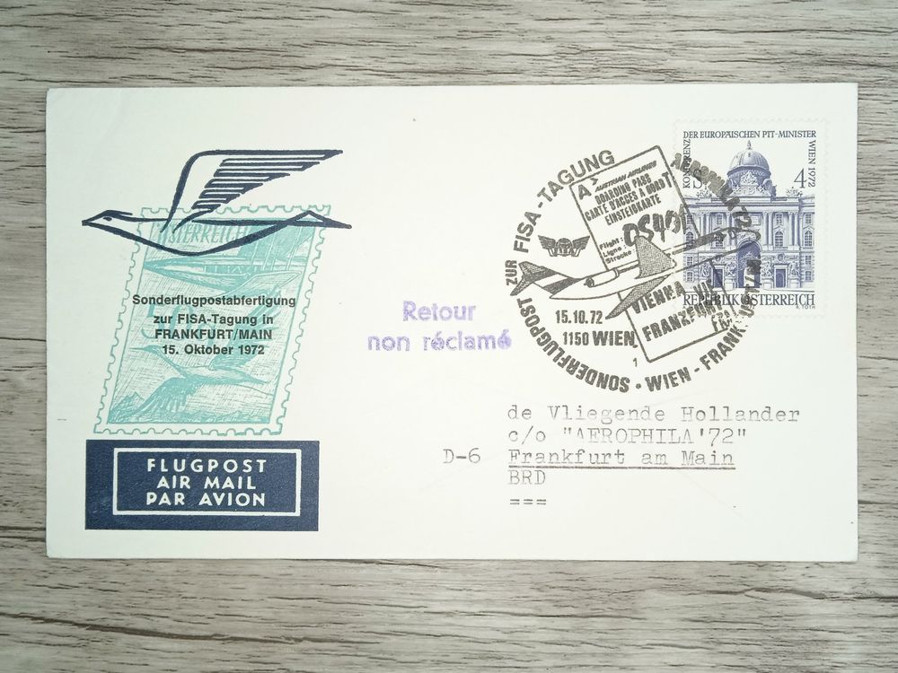 TR82 Enveloppe + Timbre Autriche 1972 Theme Aviation (Gebraucht) in ...