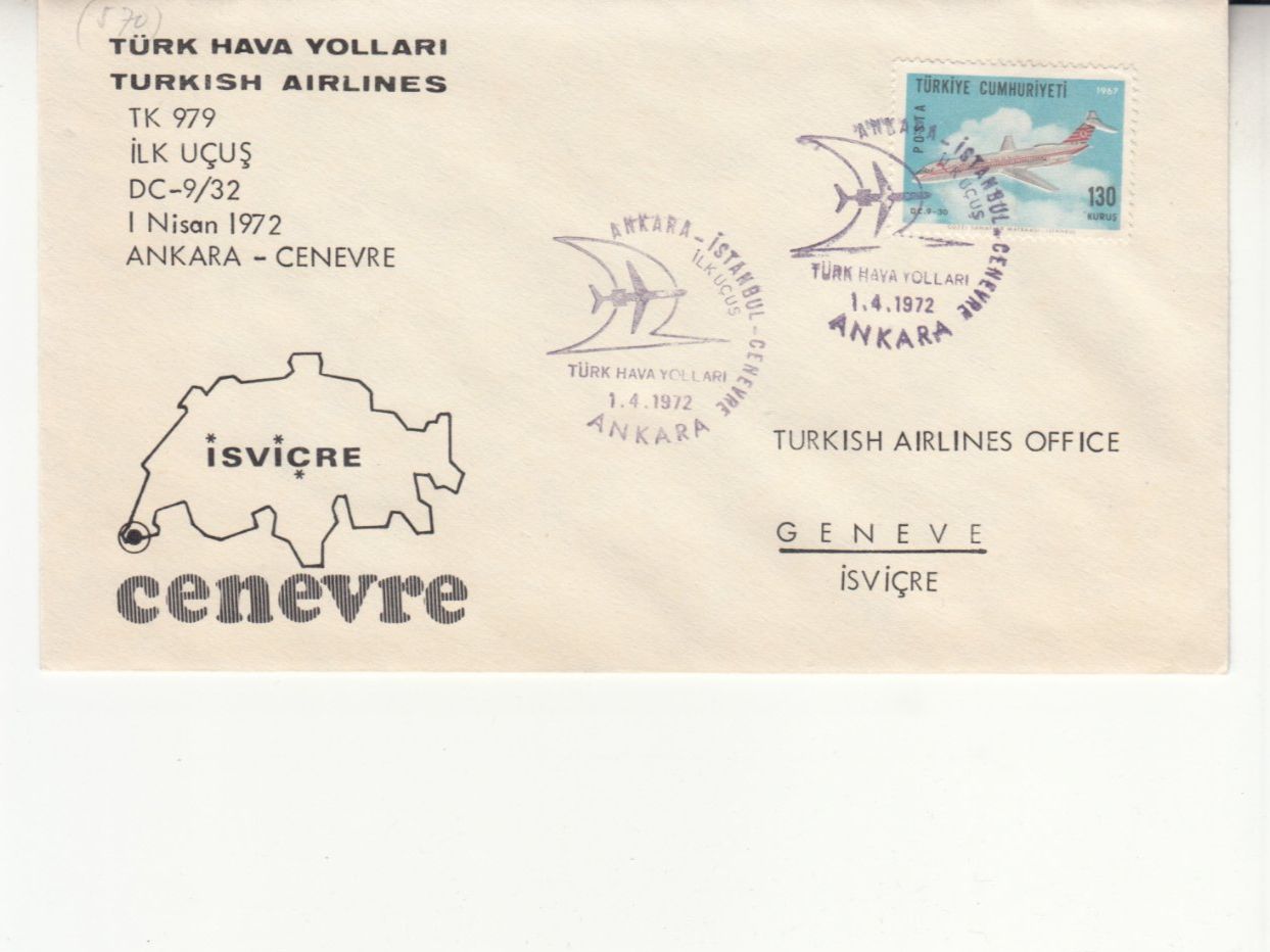 Tutti i francobolli: SLH RF 72.3 a Ankara - Genève – Usato da Bürglen TG venduto da StampGraf