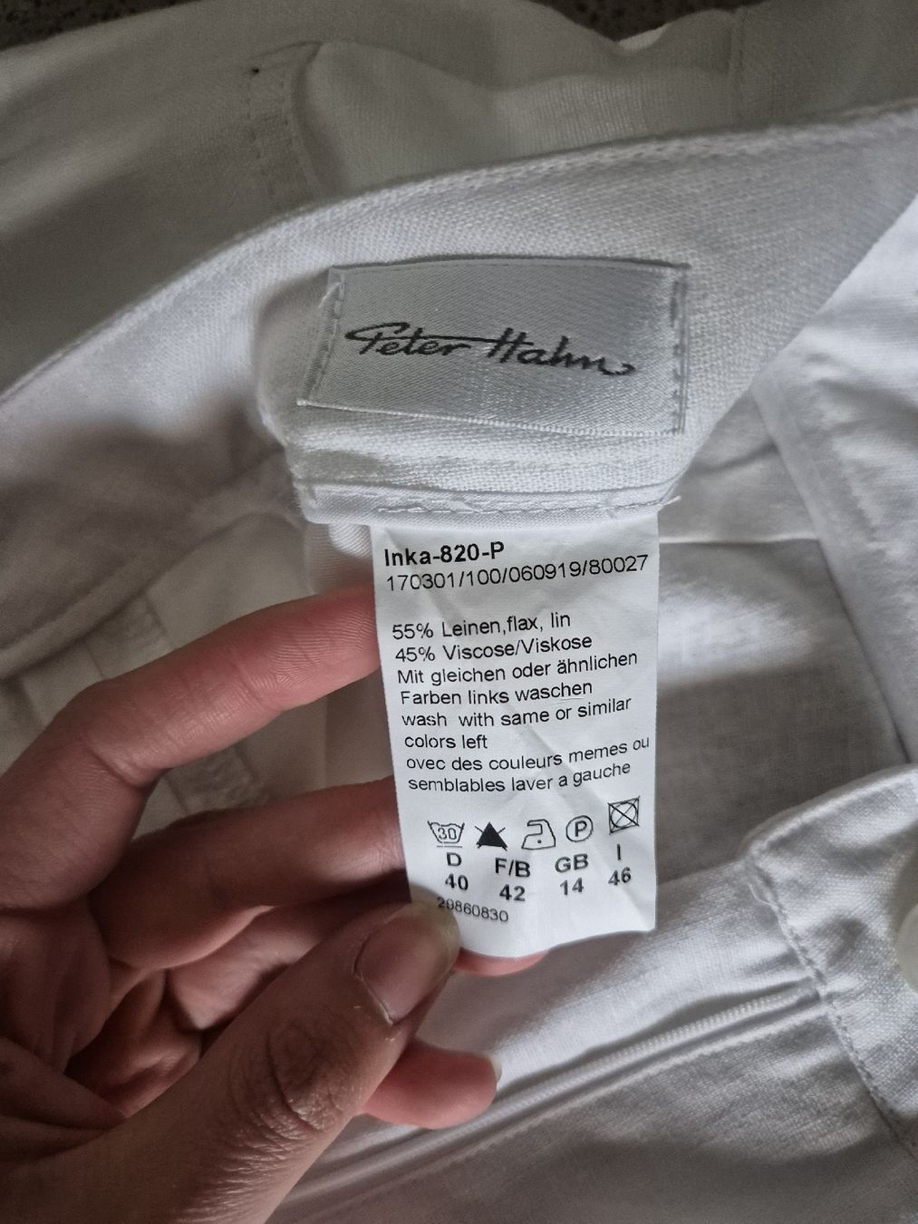 Peter Hahn Hosen: Weisse Hose Leinenmischung – Gebraucht aus Schlieren von nat_76vd 2
