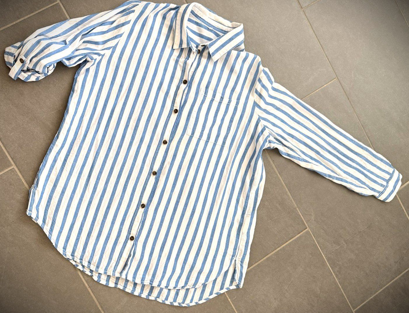 Chemisiers: leichte Baumwollbluse gestreift - L – D'occasion à Lommis par manmarmi 6