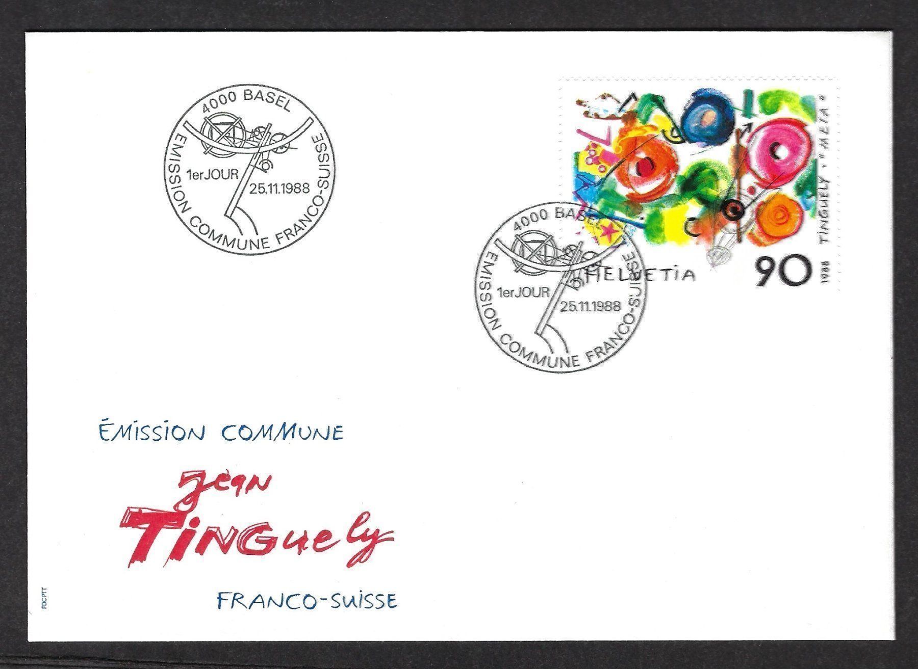 Alle Briefmarken: Jean Tinguely 1988, Ersttagsbrief – Gebraucht aus Luzern von Einh0rn