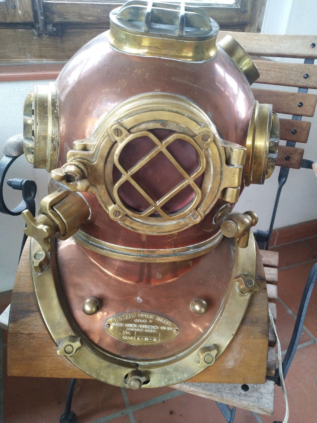 Mute per immersioni: U.S. Navy Diving Helmet 1941 – Usato da Weggis venduto da cherry2000