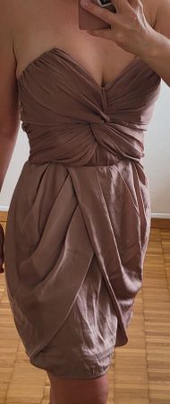Sommer Kleid trägerlos, taupe, Gr. 38, nur einmal getragen!