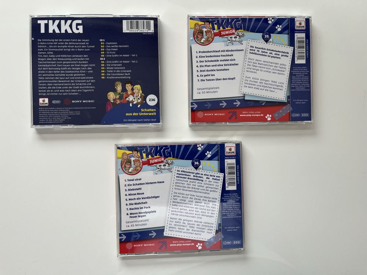 CD: TKKG CD-Hörspiele, 3 Stk. – Usato da Russikon venduto da sparklingvision 1
