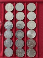 5 Fr. Gedenkmünzen 18 Stück Schweiz 1974 - 1990