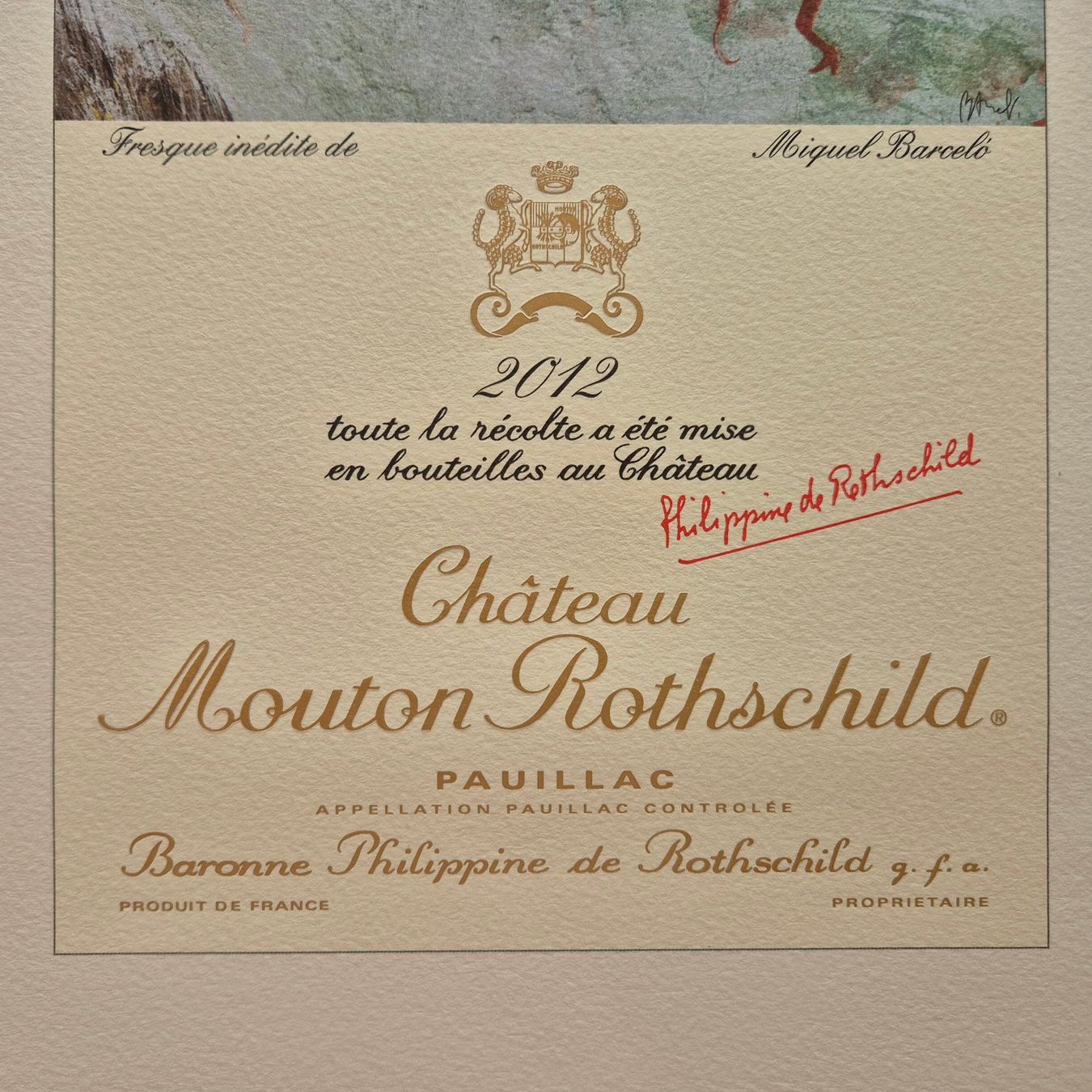 Grafica & Litografie: Mouton Rothschild 2012, Litho Miguel Barcelo – Usato da Luzern venduto da Louis-XVI 2