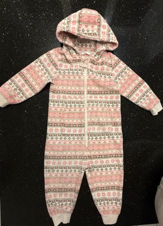 Fleece Overall Smile rosa gemustert Grösse 98
