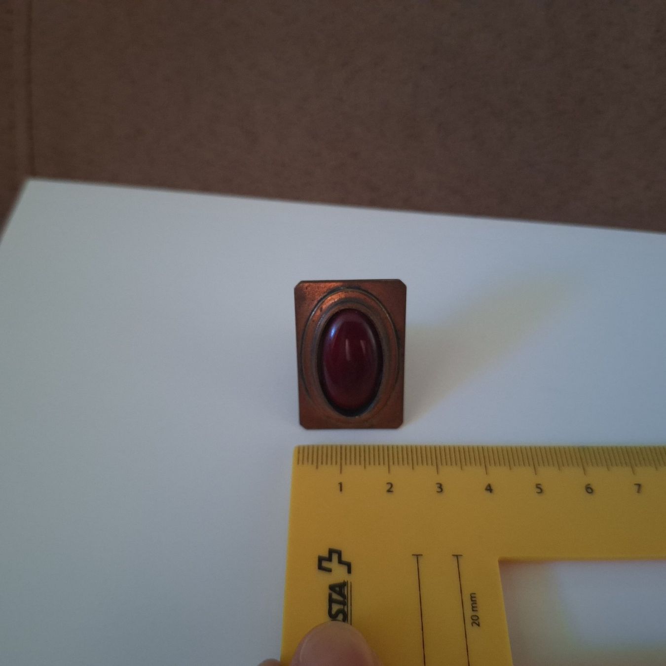 Anelli: Vintage Ring, Grösse verstellbar, dunkelroter Stein – Usato da Winterthur venduto da ric_rl7n 8