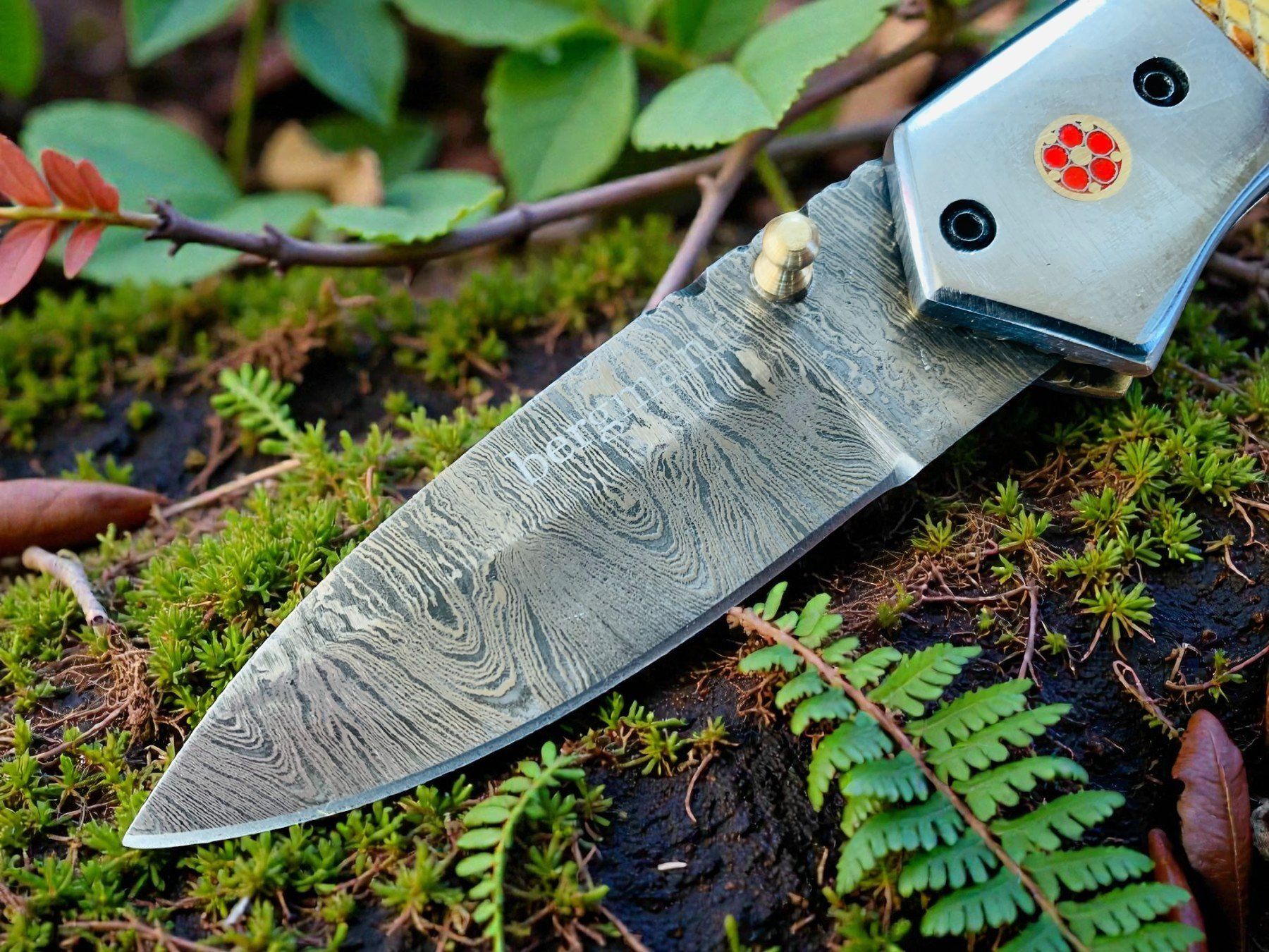 Coltelli tascabile: Damast Messer Klappmesser HANDMADE 19cm bergmann No. 01 – Nuovo e nell'imballaggio originale da Bergdietikon venduto da shopAgent 8