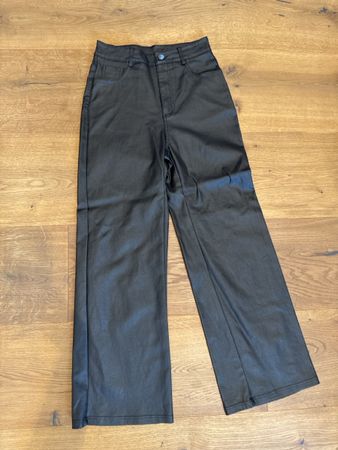 Damen Hose Kunstleder schwarz