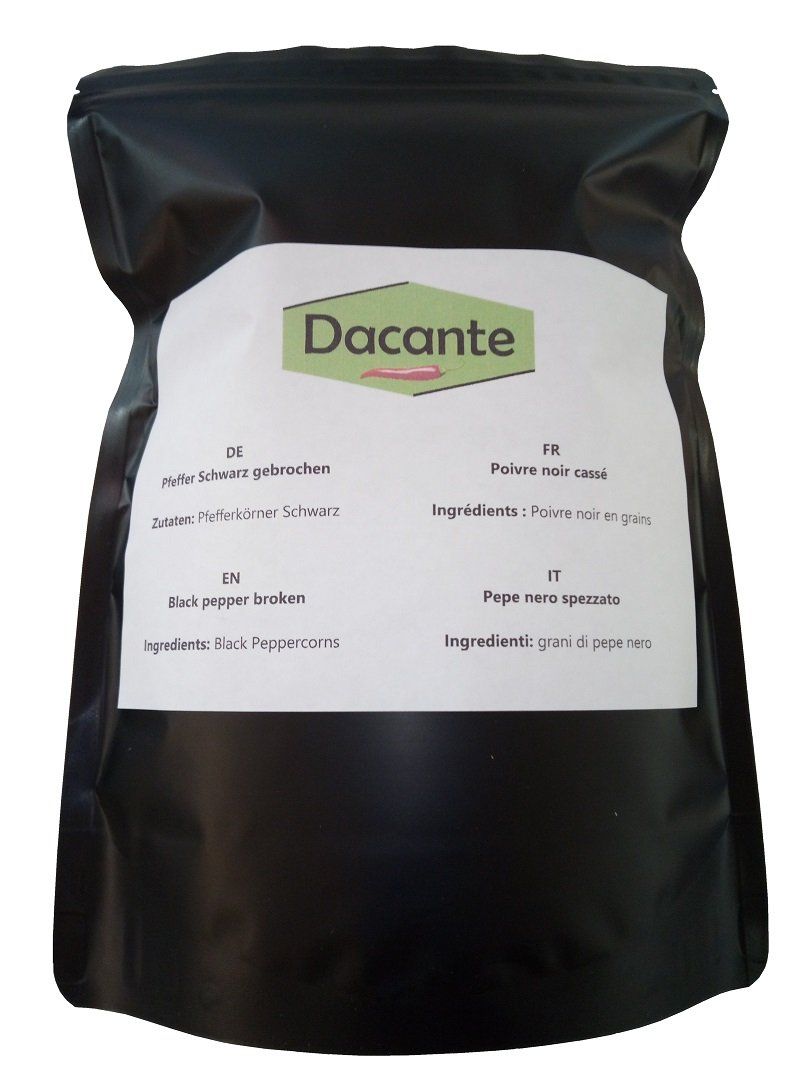 Lebensmittel & Spezialitäten: Dacante Pfeffer Schwarz gebrochen 500 g – Neu und originalverpackt aus Werdenberg von EXAStoreGmbH 1