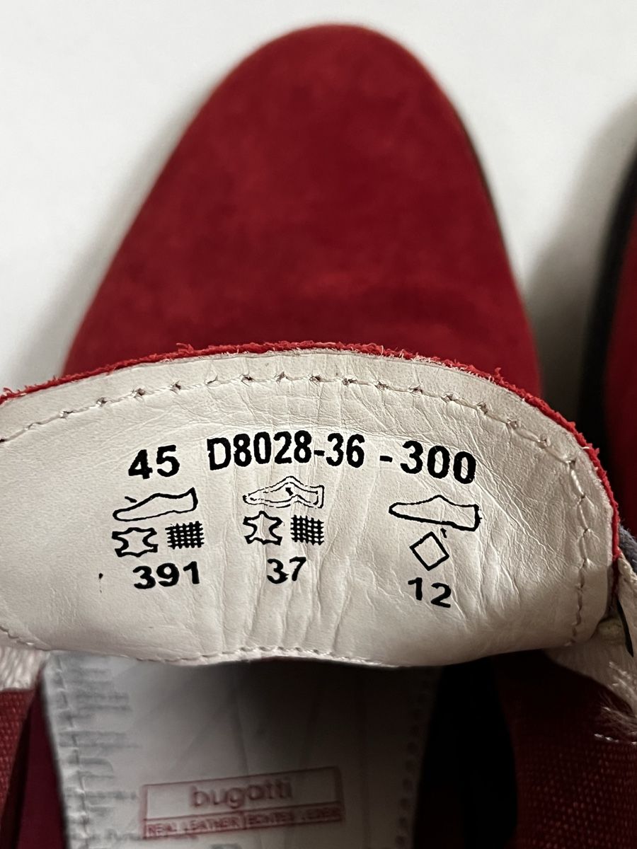 Scarpe da uomo: 45 Bugatti Herren Schuhe Rot Wildleder & Denim  – Usato da Moehlin venduto da Balirain 4