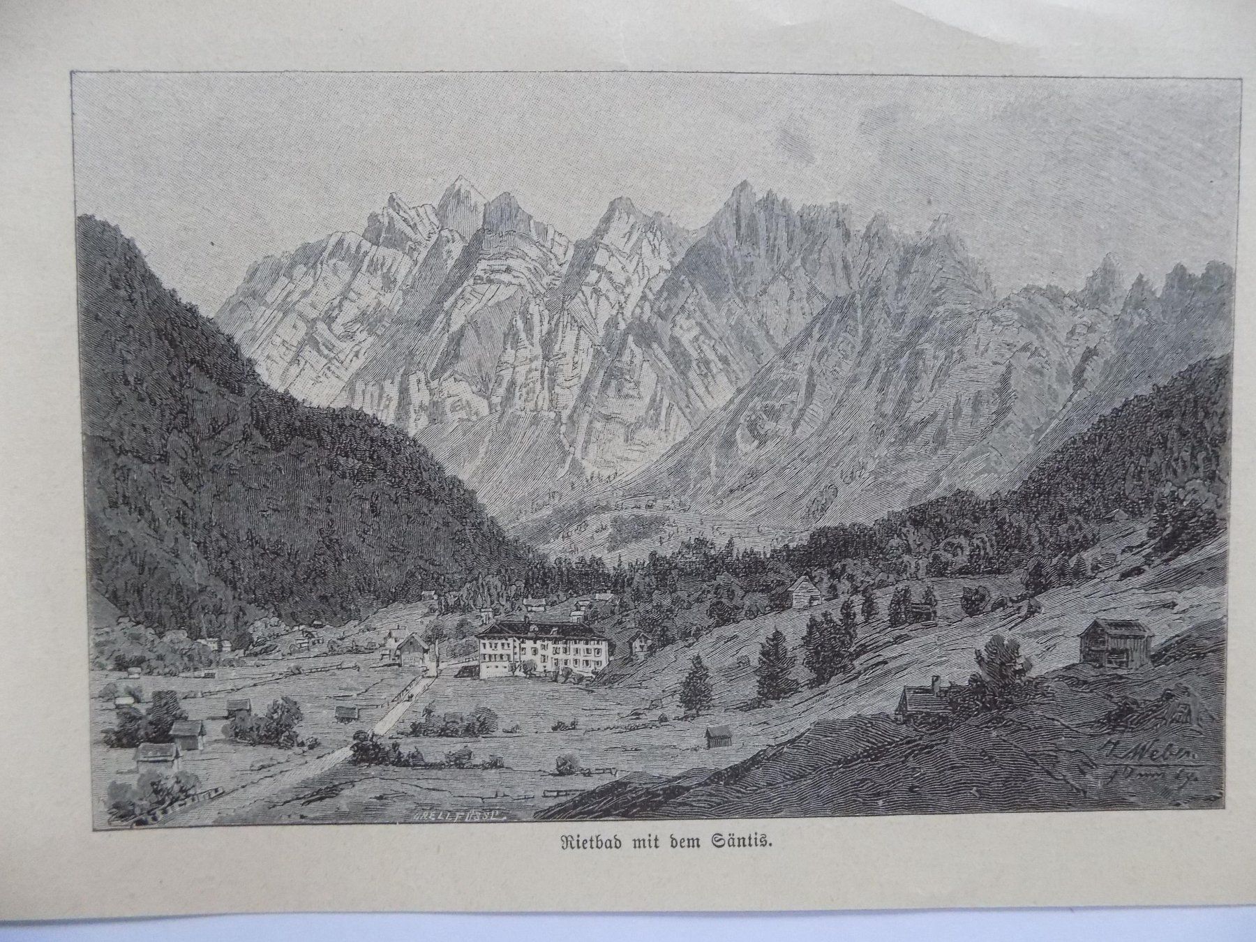 Stiche: Rietbad Säntis Xylographie – Gebraucht aus Risch von Antikfee