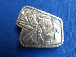 Original Basler Fasnachtsplakette silber 1950