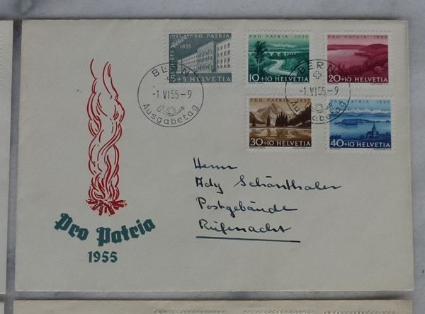 Tutti i francobolli: Lot FDC Schweiz ++ 1955-1957 – Usato da Walkringen venduto da Casablanca777 3