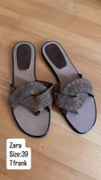 New Zara Flipflops Size 39 Brown Damen Schuhe
