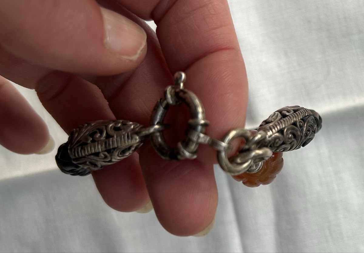 Bracciali & Braccialetti: Geflochtenes Lederaband Silber Karneol – Usato da Birsfelden venduto da Exclusivity 5